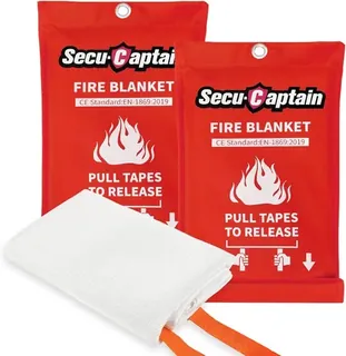 SecuCaptain Fire Blanket, 2 Pack